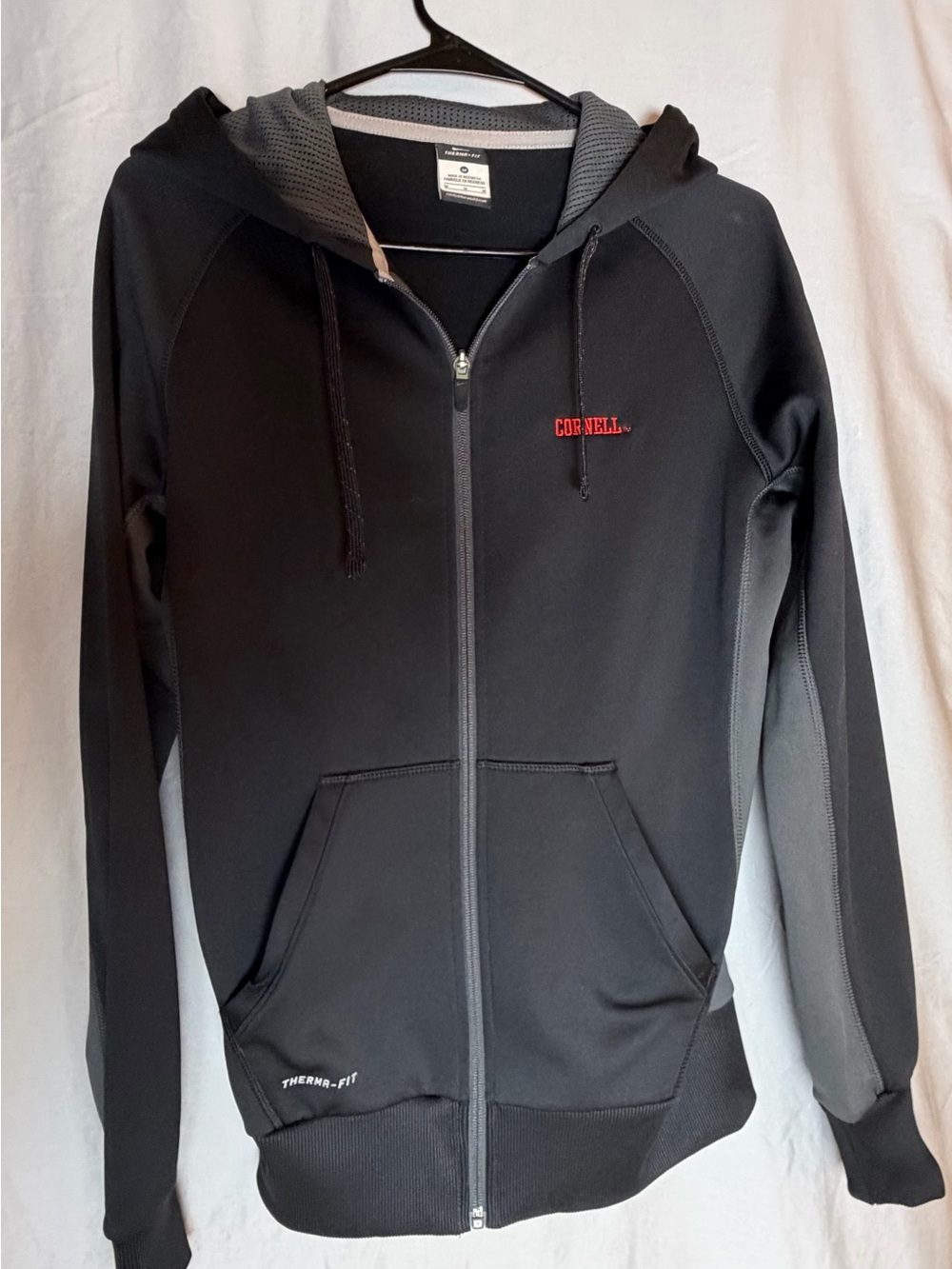 Cornell Black / Gray Full-Zip Hooded Jacket, M